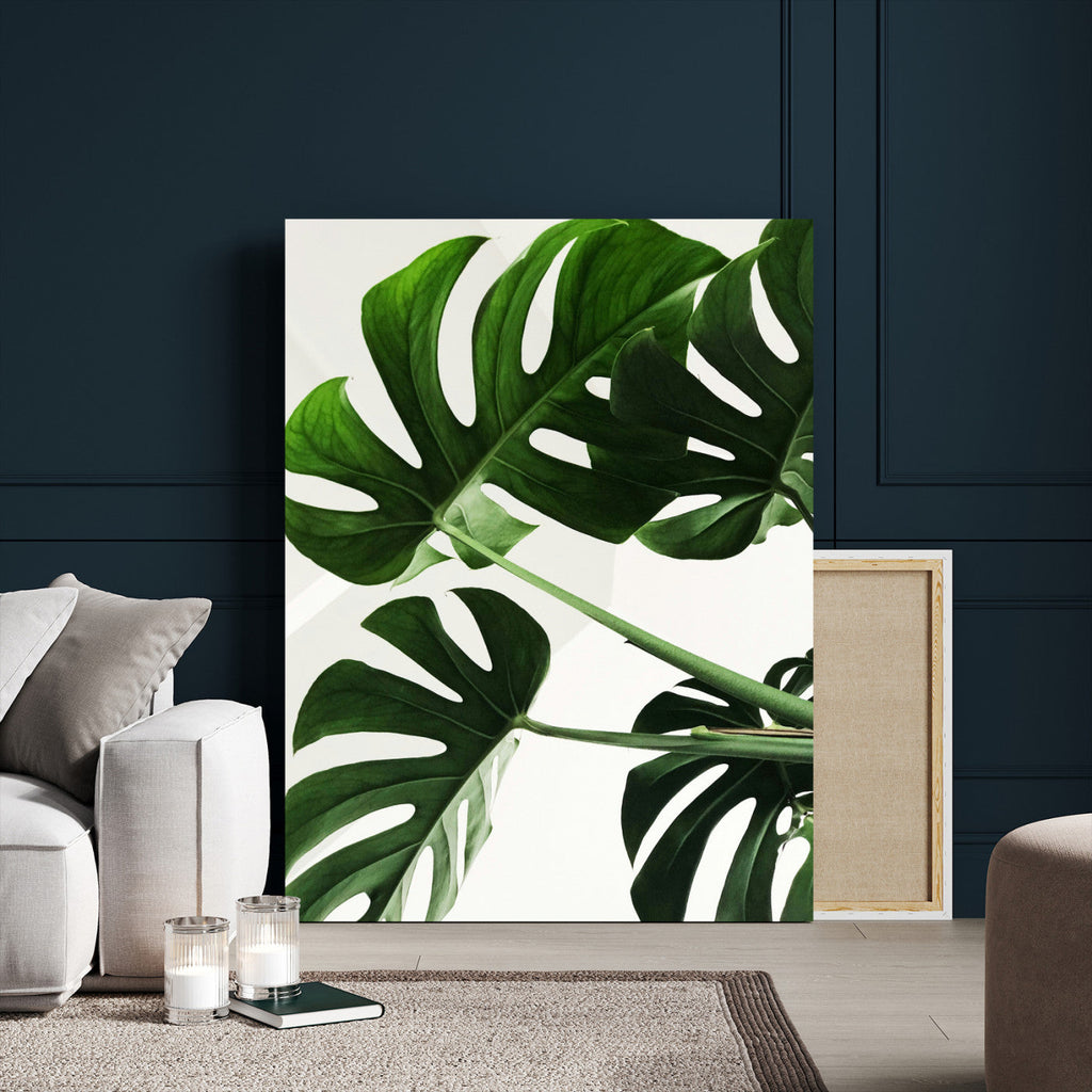 Abstract Teal Blue Wall Art Canvas Print, Modern Abstract Color Block