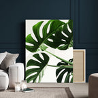 Abstract Teal Blue Wall Art Canvas Print, Modern Abstract Color Block