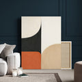 Geometric Abstract Wall Art Canvas Print, Orange Blue
