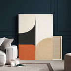 Geometric Abstract Wall Art Canvas Print, Orange Blue