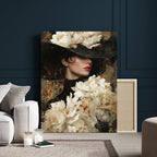 Glamour Woman Portrait Canvas Wall Art, Elegant Pastel Women Portrait