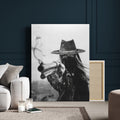 Vintage Cowboy Wall Art Canvas Print - Western Gunslinger Revolver
