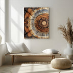 Tree Rings Wall Art Canvas Print | Rustic Cracked Wood Cross Section