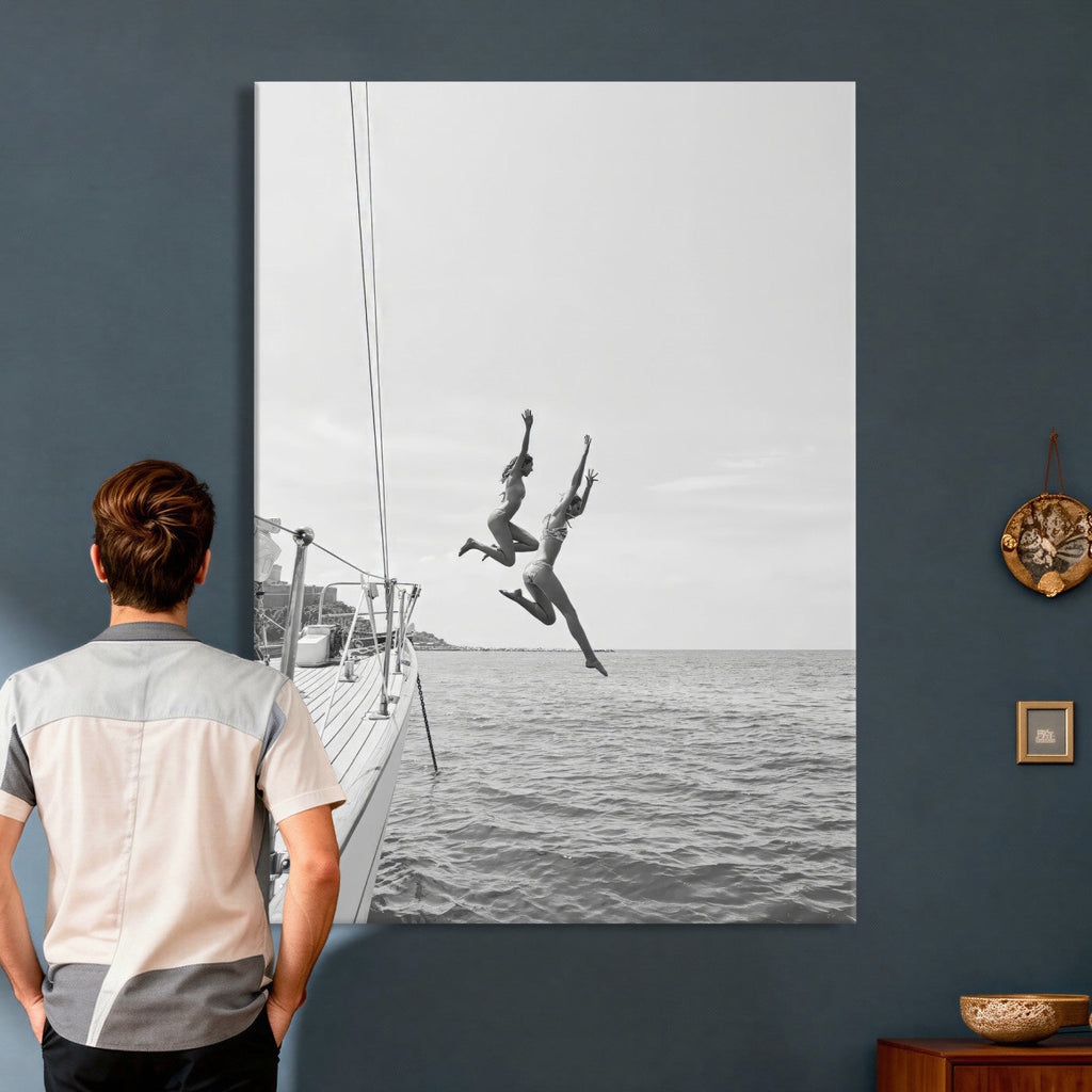 Ocean Dive Wall Art | Summer Splash Canvas Print, Waves and Sea