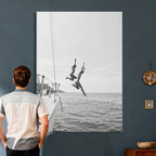 Ocean Dive Wall Art | Summer Splash Canvas Print, Waves and Sea