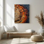 Rustic Wood Wall Art Canvas Print, Framed Tree Rings Nature Art, Earthy Tones Modern Rustic Decor