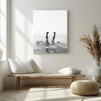Black White Splash Wall Art | Framed Ocean Water Canvas