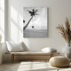 Black White Palm Tree Wall Art | Framed Ocean View Canvas