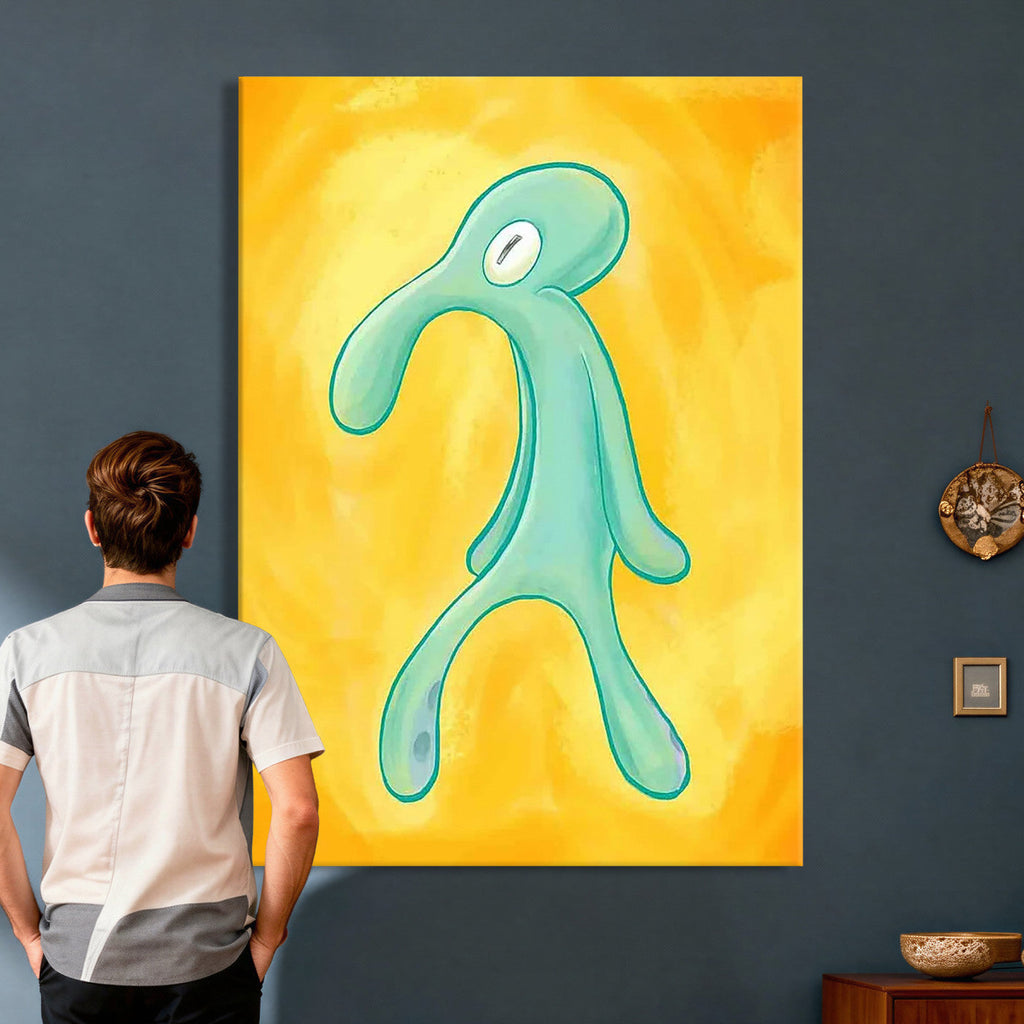 Squidward Tentacles Wall Art Canvas Print | Bold and Brash
