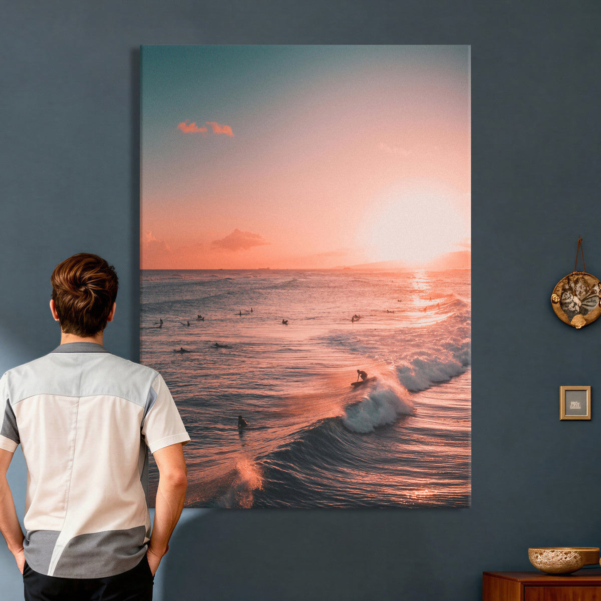 Sunset Ocean Wall Art Canvas Print