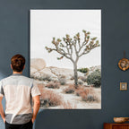 Joshua Tree Desert Wall Art Canvas Print, Minimal Southwest Landscape