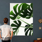 Abstract Teal Blue Wall Art Canvas Print, Modern Abstract Color Block