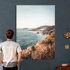 Coastal Cliffs Canvas Wall Art, Ocean Shoreline Photography