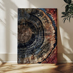 Tree Rings Wall Art Canvas Print | Framed Rustic Wood Grain