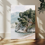 Beach Trees Wall Art Canvas Print, Framed Earthy Beachside Coastal Nature Art