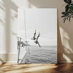 Ocean Dive Wall Art | Summer Splash Canvas Print, Waves and Sea