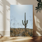 Saguaro Cactus Wall Art Canvas Print, Framed Desert Landscape Art, Southwestern Boho Decor