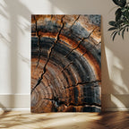 Abstract Tree Rings Wall Art Canvas Print, Wood Grain Rings Artwork