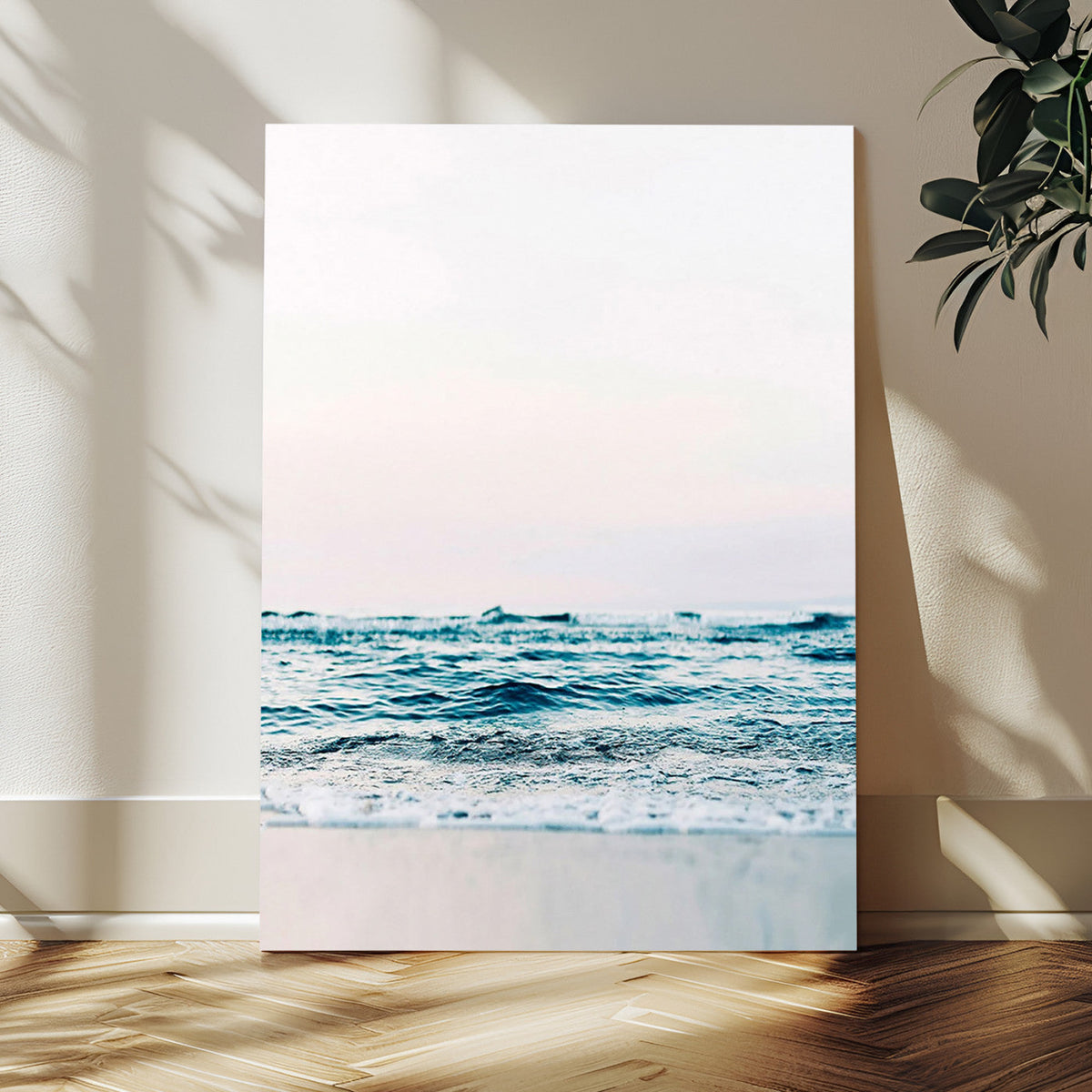 Ocean Wave Wall Art Canvas Print, Minimal Seascape