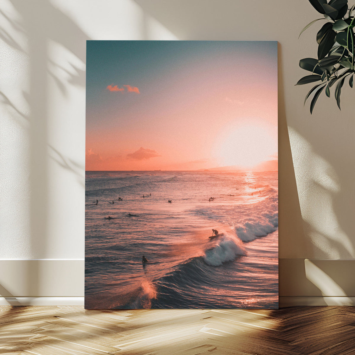 Sunset Ocean Wall Art Canvas Print