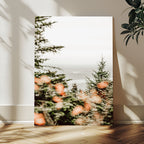 Fall Forest Wall Art Canvas Print | Soft Evergreen Woodland