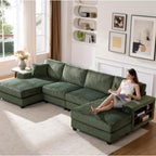 U-Shaped Convertible Sofa, 4 Seater Large Living Room Lounge