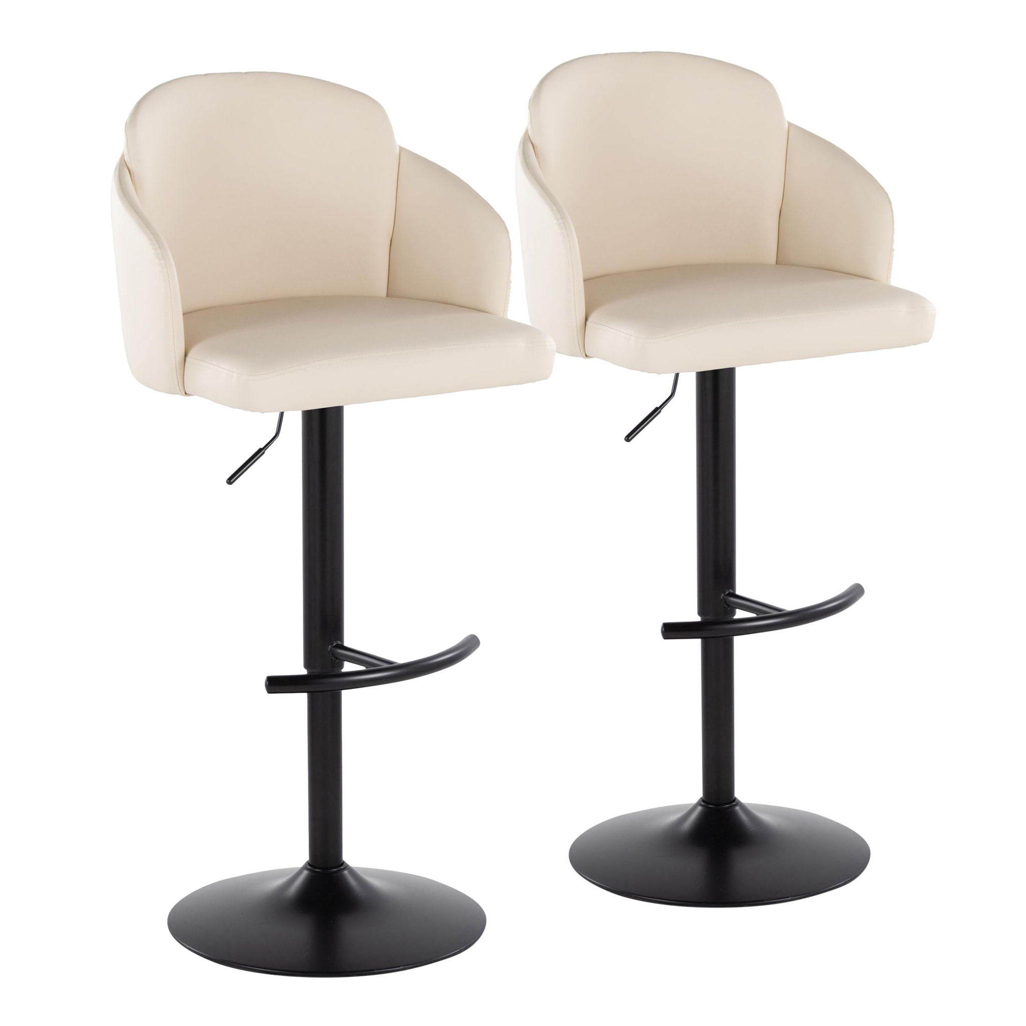 Dahlia - Contemporary Adjustable Barstool With Swivel (Set of 2)