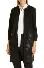 Misook Faux Suede Jacket in Black, Size Medium