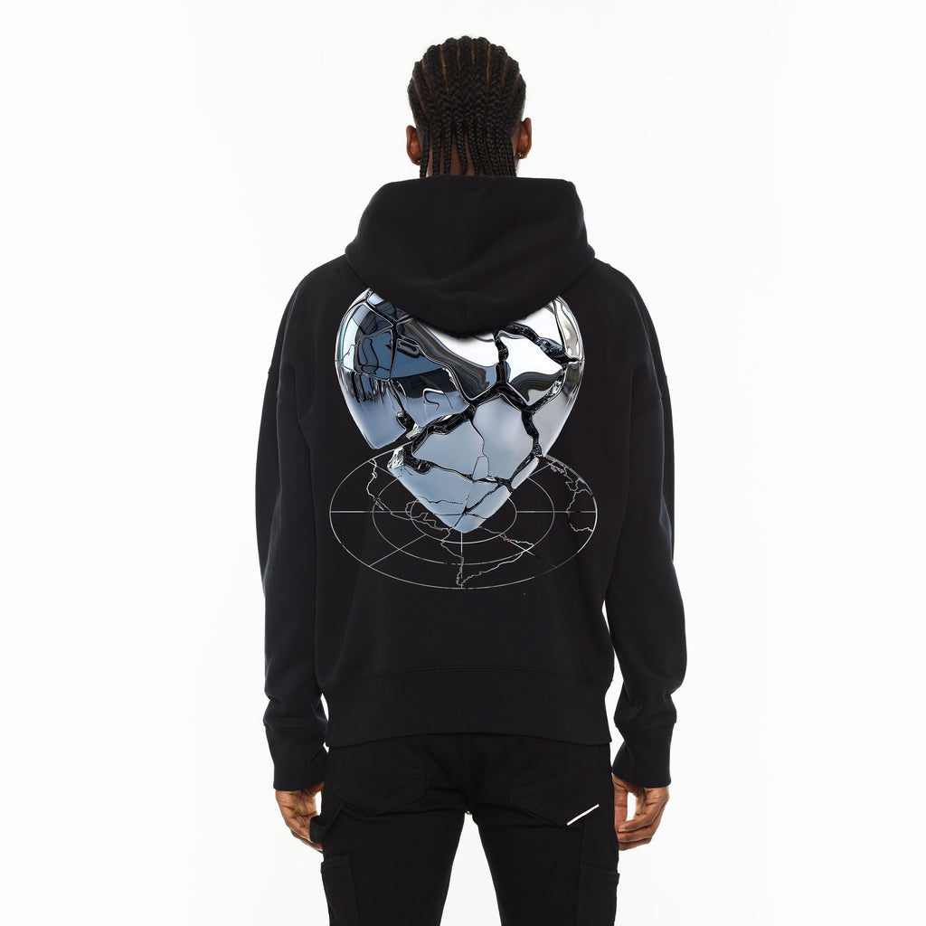 Hvman's Pullover Crewneck Sweatshirt "Broken Hearts" in Black