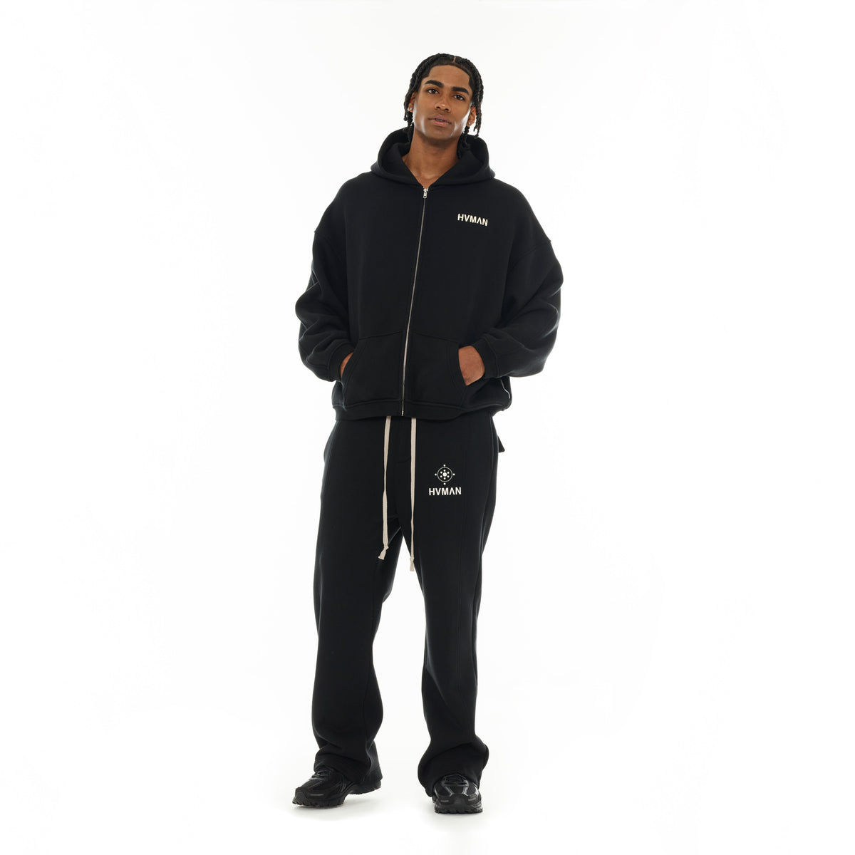 Hvman's Full Zip Sweatshirt in Black