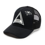 Hvman's Triangle Logo Mesh Trucker Hat in Black