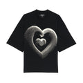 Hvman's Oversized Heavyweight Novelty Tee "Heart" in Black