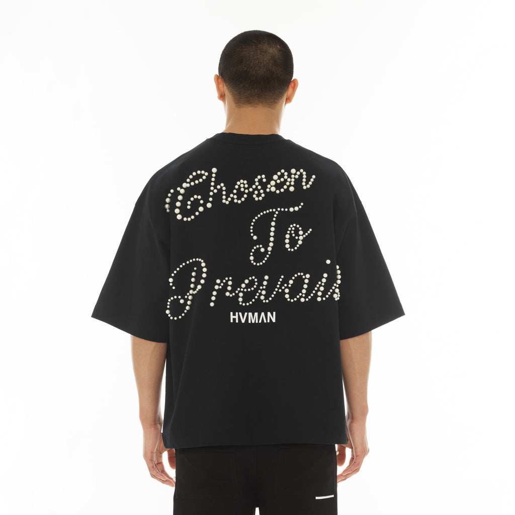 Hvman's Oversized Heavyweight Novelty Tee "Heart" in Black