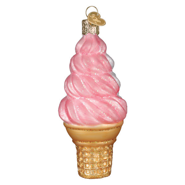 Strawberry Swirl Soft Serve Ornament