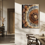 Tree Rings Wall Art Canvas Print | Rustic Cracked Wood Cross Section