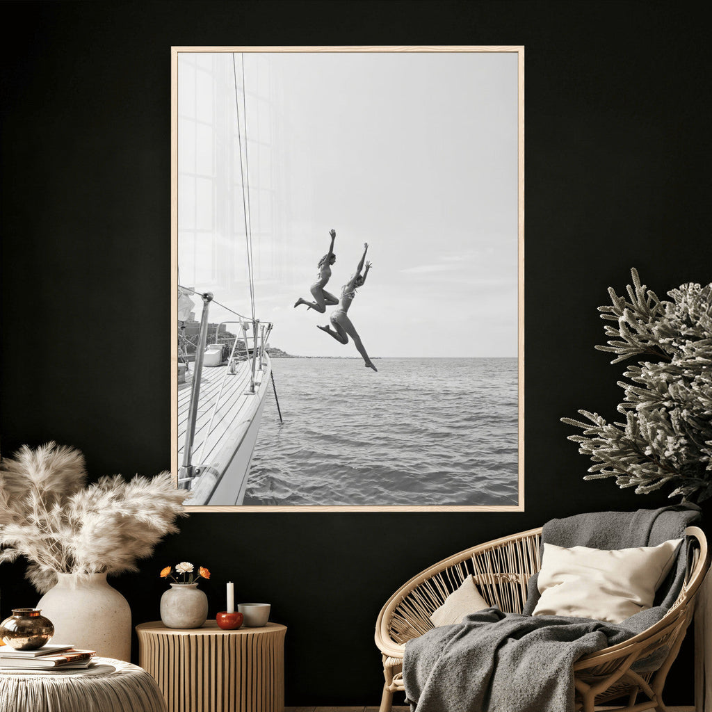 Ocean Dive Wall Art | Summer Splash Canvas Print, Waves and Sea