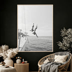 Ocean Dive Wall Art | Summer Splash Canvas Print, Waves and Sea