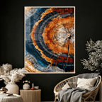Abstract Wood Grain Canvas Print, Tree Ring Pattern Wall Art