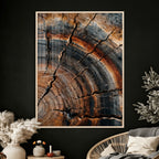 Abstract Tree Rings Wall Art Canvas Print, Wood Grain Rings Artwork