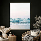 Ocean Wave Wall Art Canvas Print, Minimal Seascape