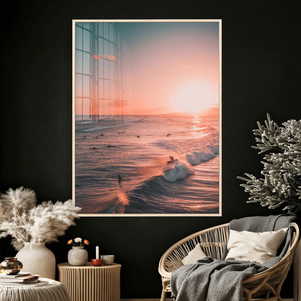 Sunset Ocean Wall Art Canvas Print