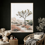Joshua Tree Desert Wall Art Canvas Print, Minimal Southwest Landscape