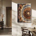 Tree Rings Wall Art Canvas Print | Rustic Cracked Wood Cross Section