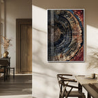 Tree Rings Wall Art Canvas Print | Framed Rustic Wood Grain