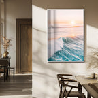 Pastel Ocean Wall Art, Serene Sea Waves, Tranquil Coastal Landscape Canvas Print