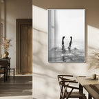Black White Splash Wall Art | Framed Ocean Water Canvas