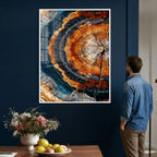 Abstract Wood Grain Canvas Print, Tree Ring Pattern Wall Art