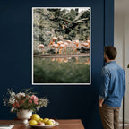 Flamingo Wall Art Canvas Print, Tropical Wildlife Scene