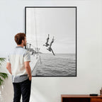 Ocean Dive Wall Art | Summer Splash Canvas Print, Waves and Sea