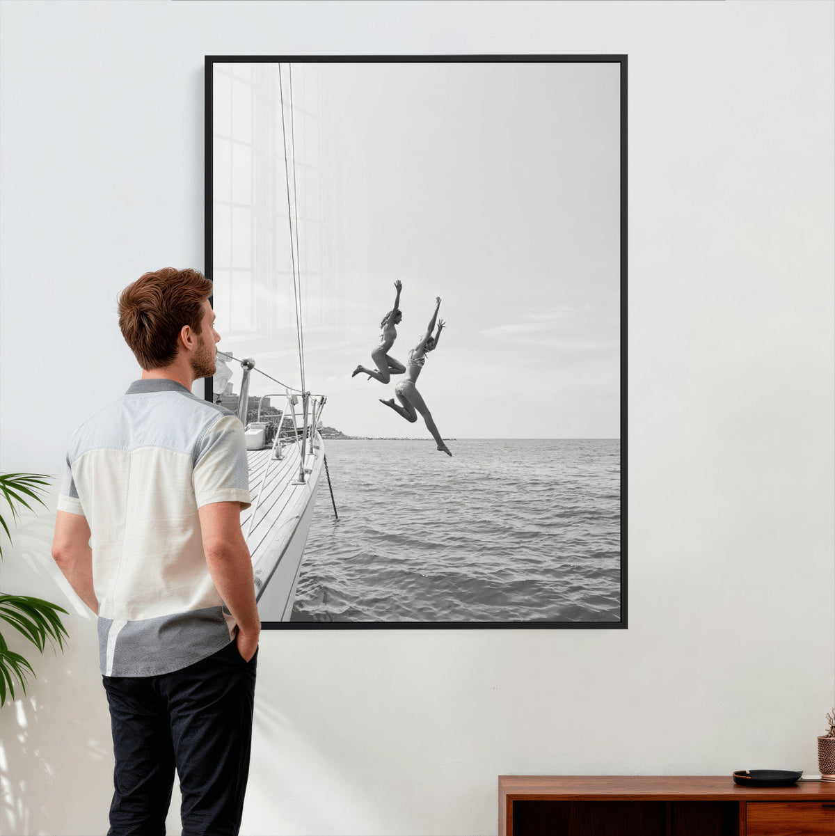Ocean Dive Wall Art | Summer Splash Canvas Print, Waves and Sea